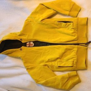 Johnnie mini boden yellow shag lined jacket boys sz. 10 11 12